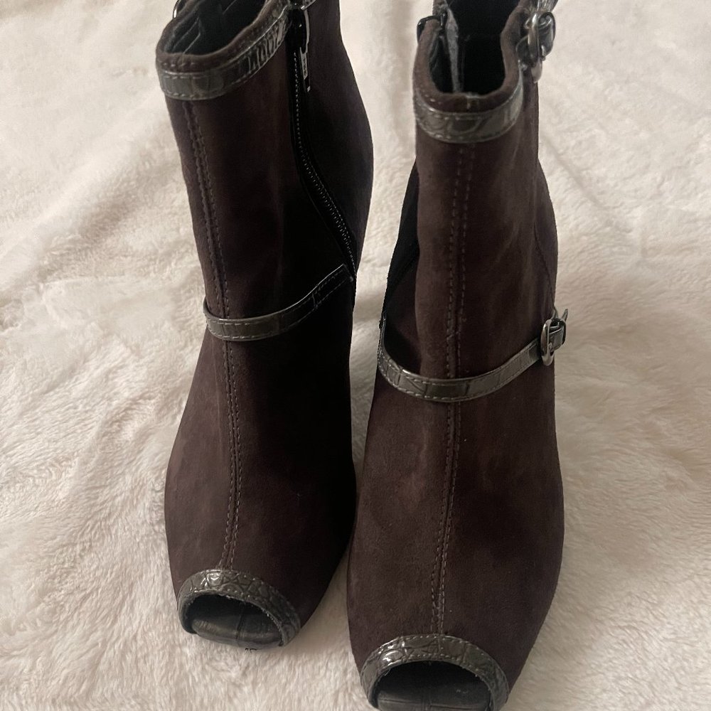 Women's Worthington Farren Gray Open Toe Booties